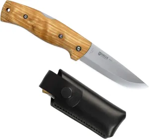 HELLE Knives - Bleja - Norwegian Folding Knife - 3.35" Triple Laminated Stainless Steel Blade with Handcrafted Curly Birch Handle - Made in Norway
