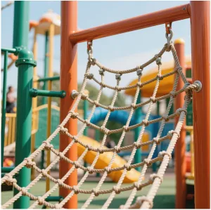 Hemp Rope Net Children Climbing Frame Net 10Mm Thick Playground Climb Net Cargo Net Rope Ladder Truck Trailer Fence Protection Netting,100x400cm