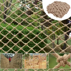 Hemp Rope Net Climbing Safety Kids Tree House Playground Protection Heavy Duty Indoor & Outdoor Decor Rope Net 8mm