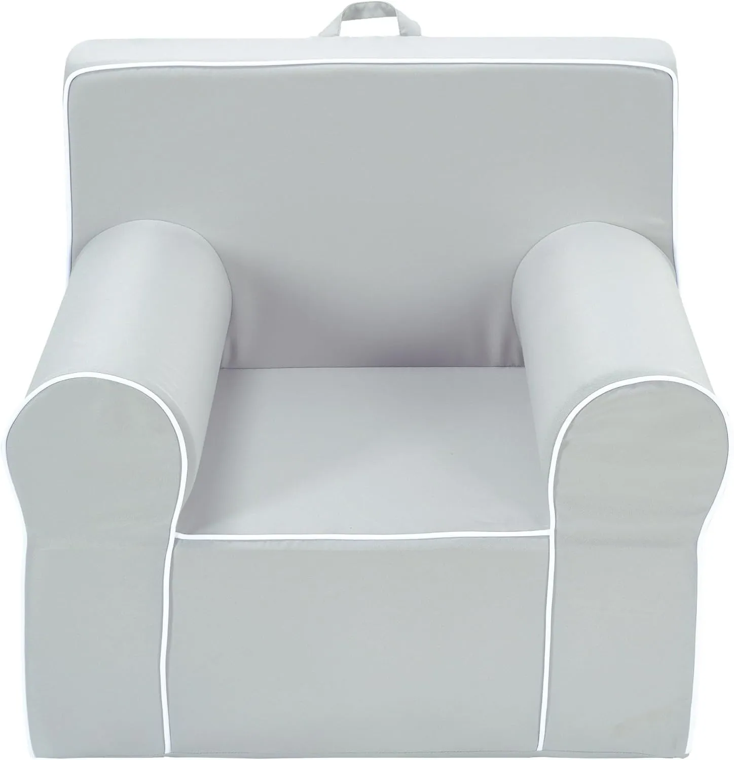 Heritage Kids Grey Everywhere Foam Armchair with Carry Handle and Removable Cover,25"x21"x22",Ages 3 