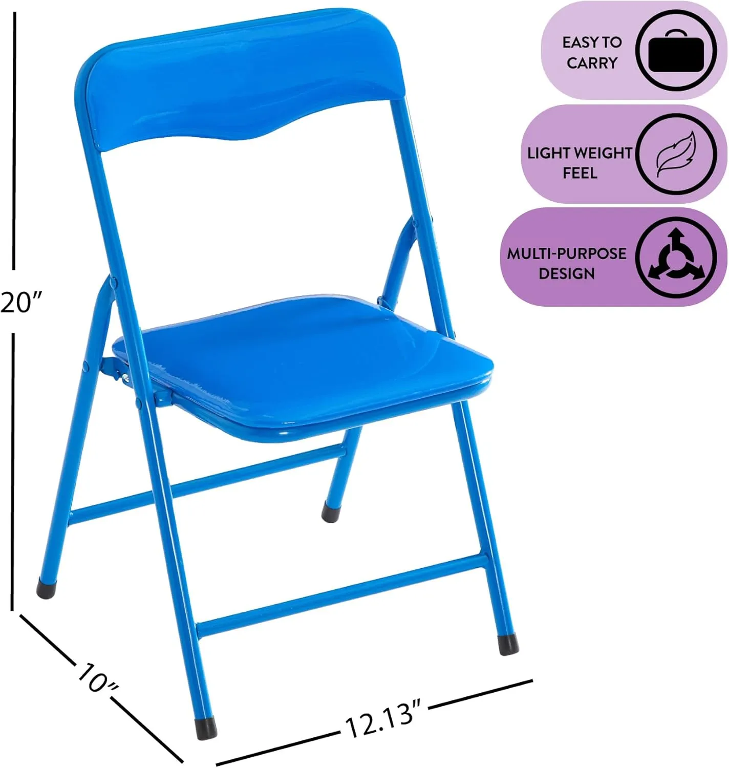 Heritage Kids Padded Folding Chair for Kids, Set of 2, Blue, Ages 3 