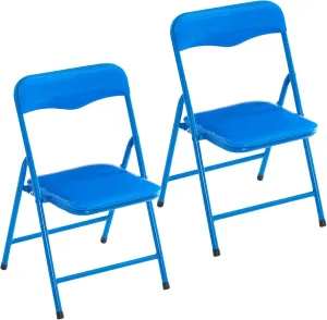 Heritage Kids Padded Folding Chair for Kids, Set of 2, Blue, Ages 3 