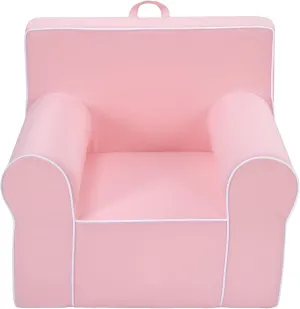 Heritage Kids Pink Everywhere Foam Armchair with Carry Handle and Removable Cover,25"x21"x22",Ages 3 