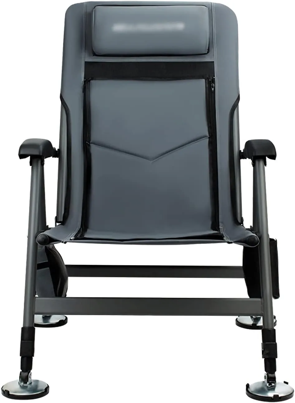 High Back Chair Fishing Chair Folding Stool Lightweight Portable Recliner with Pillow and Liftable Legs Chaise Lounge Chair for Camping Picnic Camping Chair