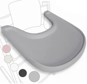 High Chair Tray Compatible with Stokke Trip Trap Chair, Matte Gray - Ergonomic Curved Design - BPA-Free, Easy to Assemble