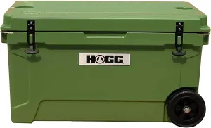 Hogg 65 qt Insulated Cooler with Wheels and Handles, Rolling Ice Chest with Wheels, Rotomolded Wheeled Coolers for Camping, Drinks, Outdoors, 65qt Blue