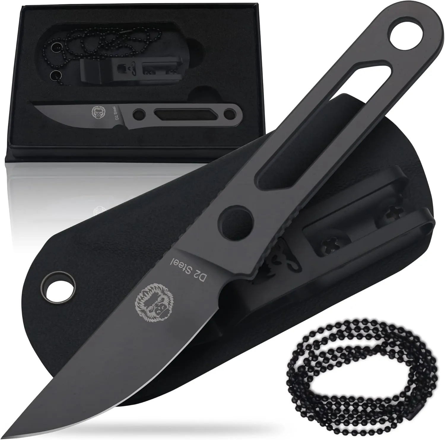 Holtzman's Gorilla Survival Scalpel Fixed Blade Utility Knife with D2 Sheath and Belt Clip (Grey) - Ideal for EDC and Outdoor Activities