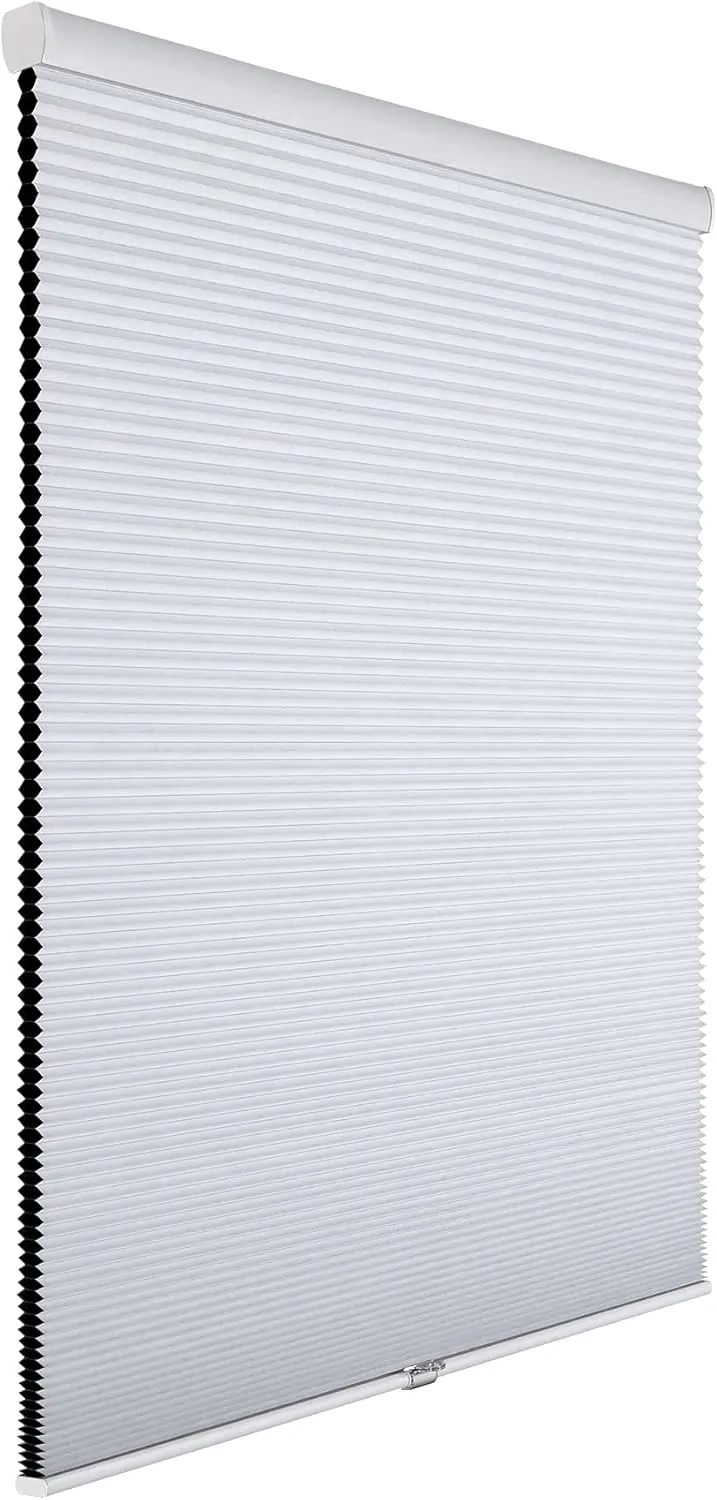 Homebox Cordless 100% Blackout Cellular Shades for Home,Shades for Indoor Windows, Honeycomb Blinds 30" W x 72" H White
