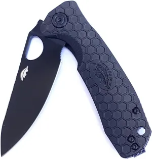 Honey Badger Medium Leaf Black Blade Pocket Knife - 3.19" Blade Fiberglass-Reinforced Nylon Handle Ambidextrous Clip 2.9oz