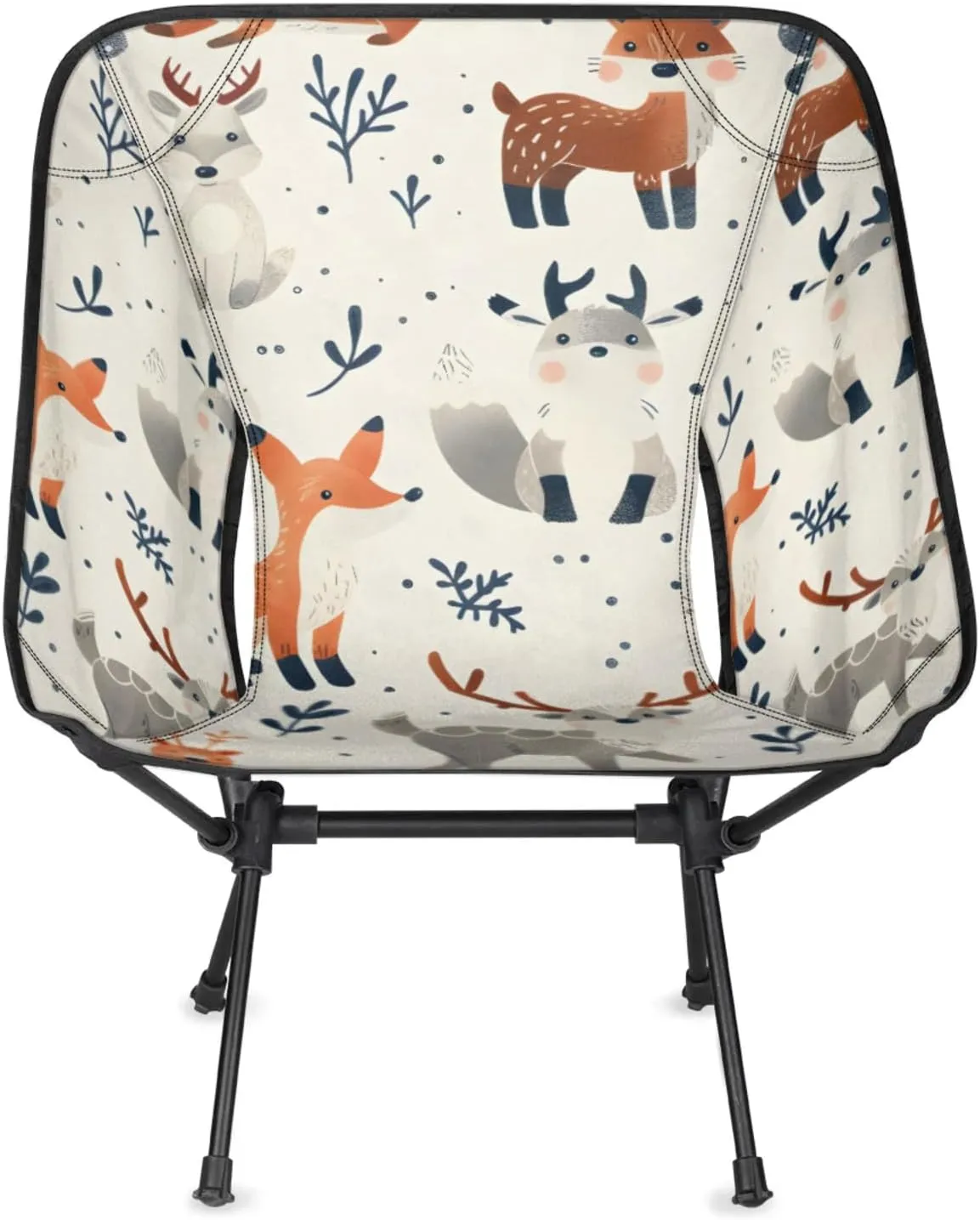 Honeybaby Folding Camping Chair Cute Fox Deer Camping Chairs Lightweight Portable Chair Outdoor Foldable Chairs for Camping Travel Picnic Beach Hiking