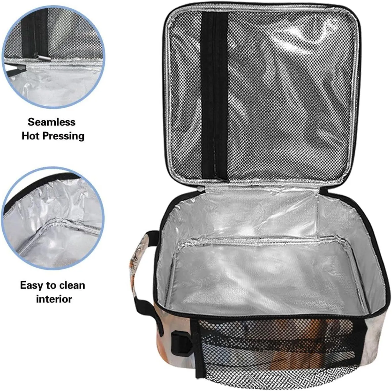 Horse Lunch Box Kids Cooler Insulated Lunch Bag 3D Animal Horses Print Cooler Bag Tote Freezable Shoulder Strap Lunchbox Zipper Handbag Waterproof Picnic Meal for School Office