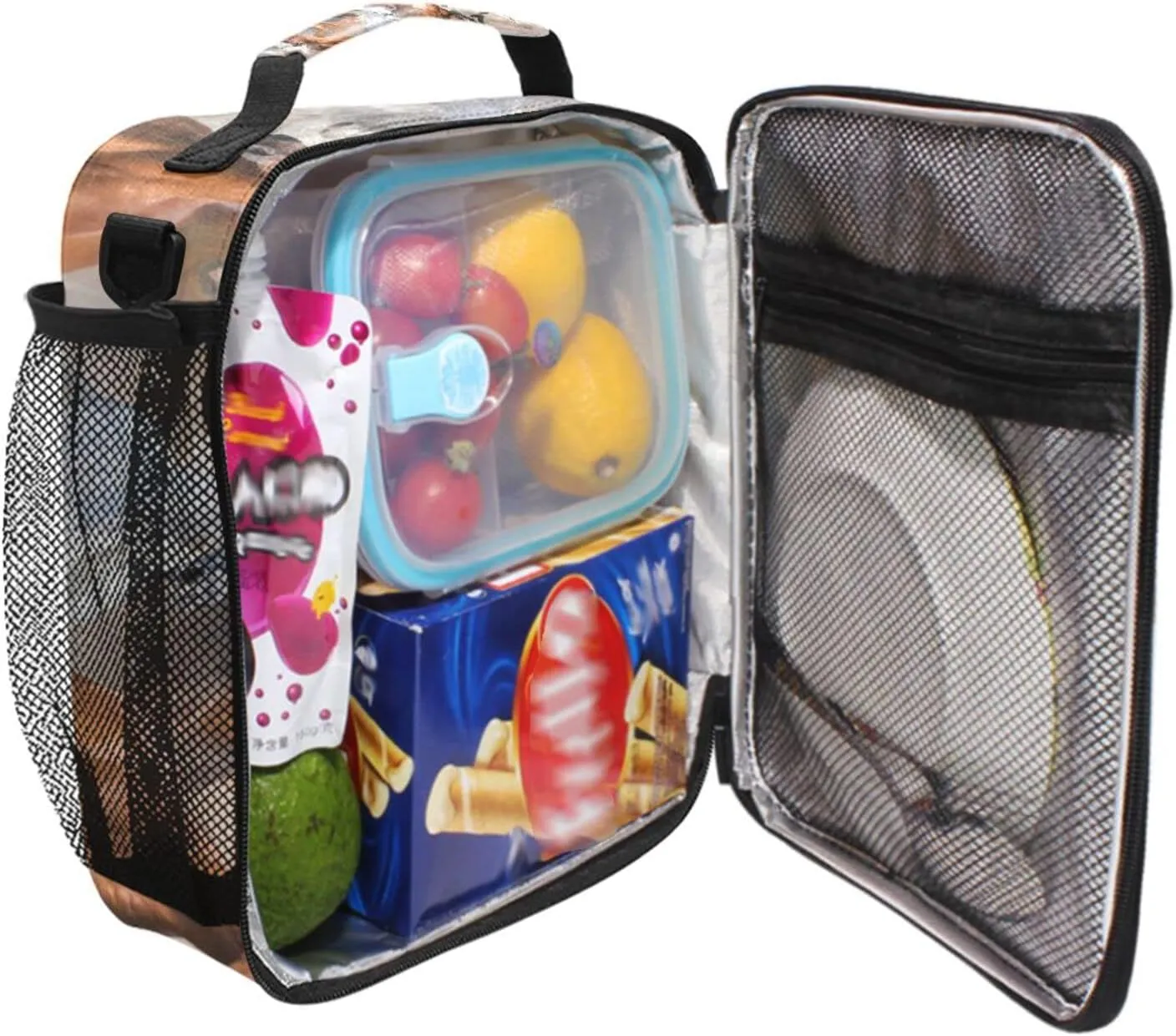 Horse Lunch Box Kids Cooler Insulated Lunch Bag 3D Animal Horses Print Cooler Bag Tote Freezable Shoulder Strap Lunchbox Zipper Handbag Waterproof Picnic Meal for School Office