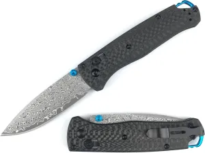 HUAAO EDC Bugout Knife, Axis Lock Pocket Knife with 3'' Damascus Blade Carbon Fiber Handle, Damascus Folding Knife with Thumb Stud Pocketclip