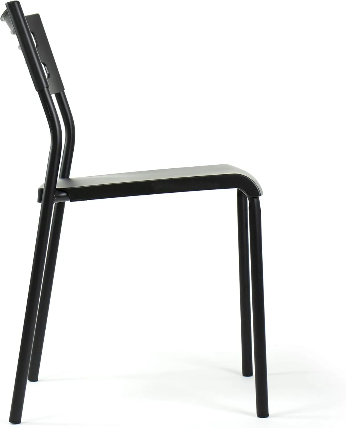 Humble Crew Desk Chair no Wheels, Black, 16"W x 19"D x 30"H, 200 lbs Max - Lightweight Plastic Chair for Small Spaces - Premium Stackable Minimalist Chair for Office, Dorm, Bedroom, Dining, and More