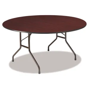 Iceberg 55264 OfficeWorks Commercial Wood Laminate Folding Table, 60" Round, Mahogany (Made in USA)