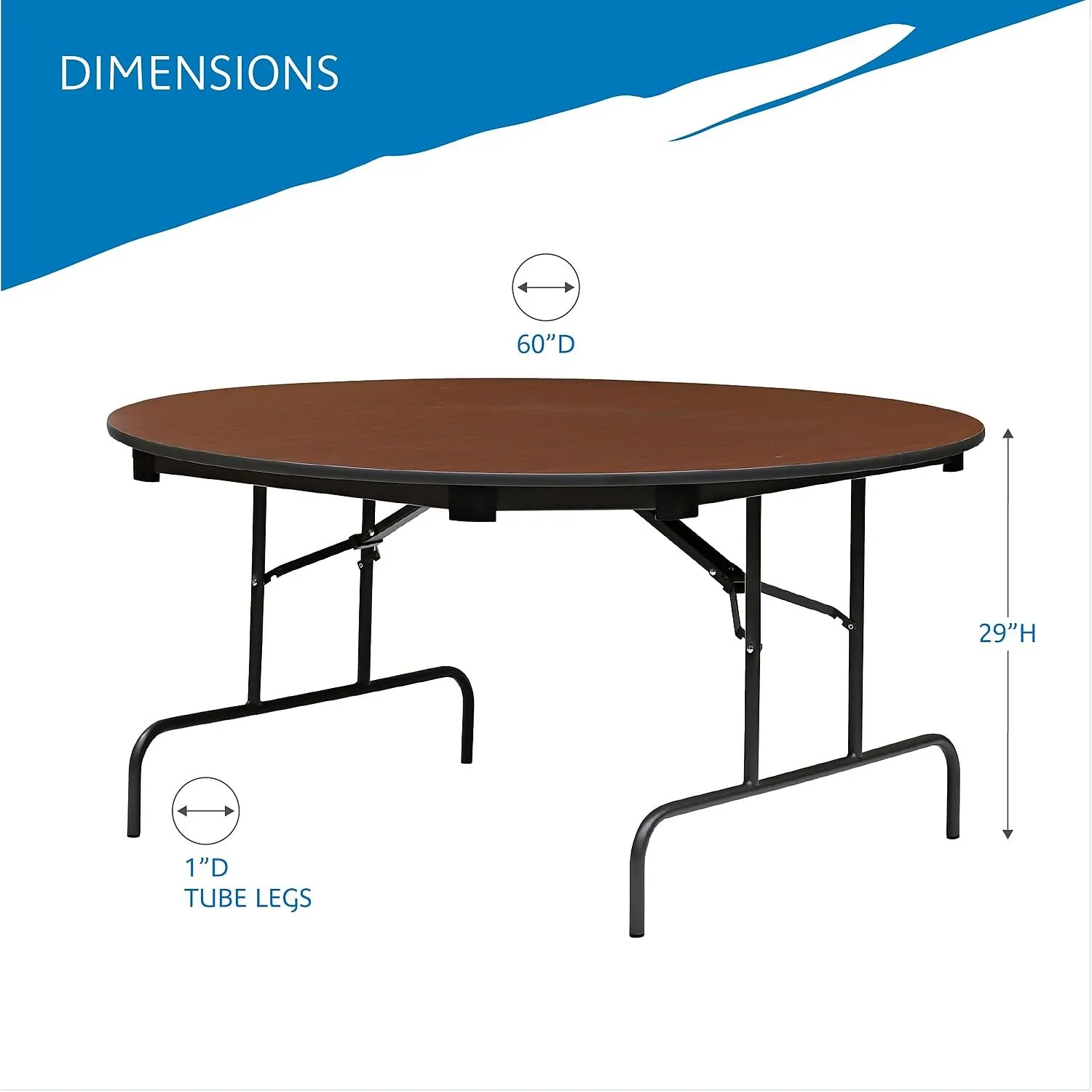 Iceberg 55264 OfficeWorks Commercial Wood Laminate Folding Table, 60" Round, Mahogany (Made in USA)