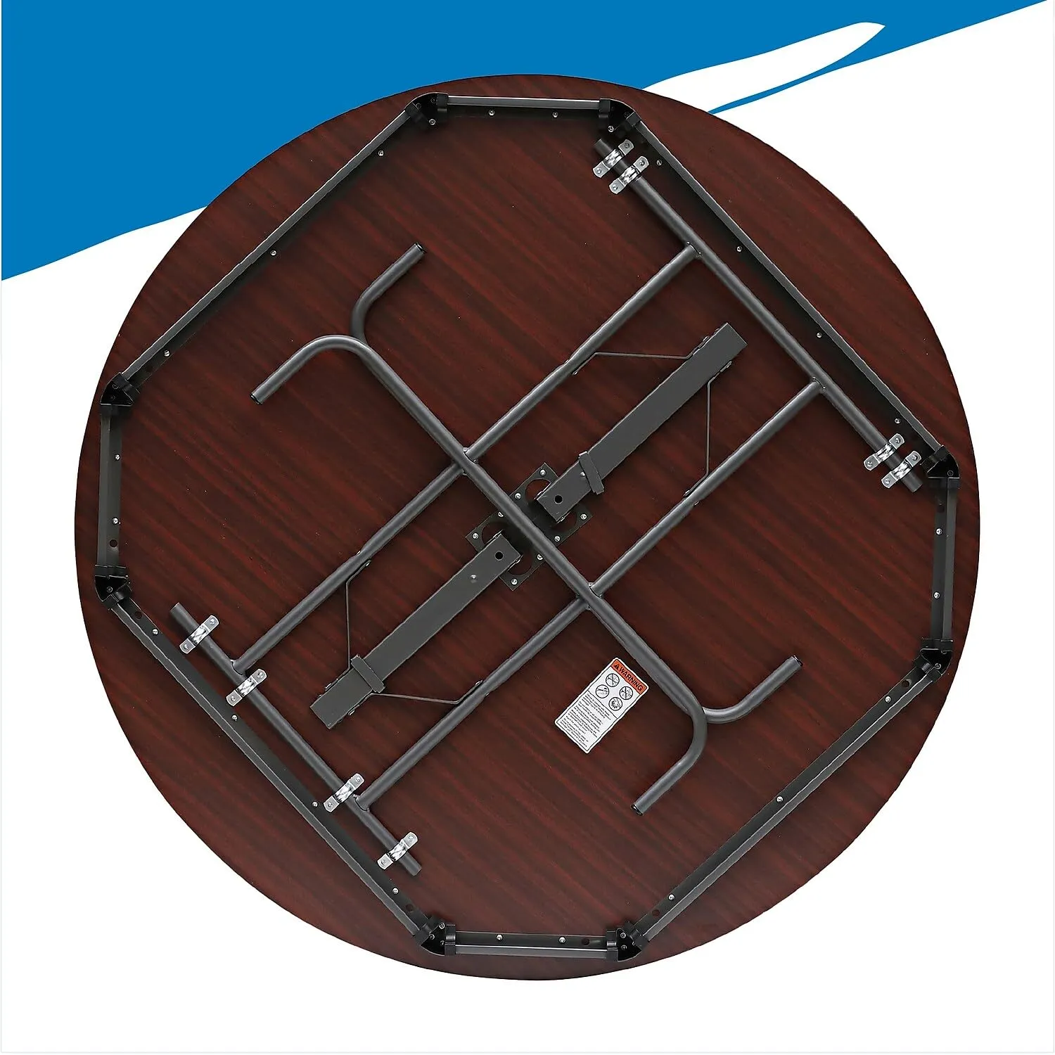 Iceberg 55264 OfficeWorks Commercial Wood Laminate Folding Table, 60" Round, Mahogany (Made in USA)