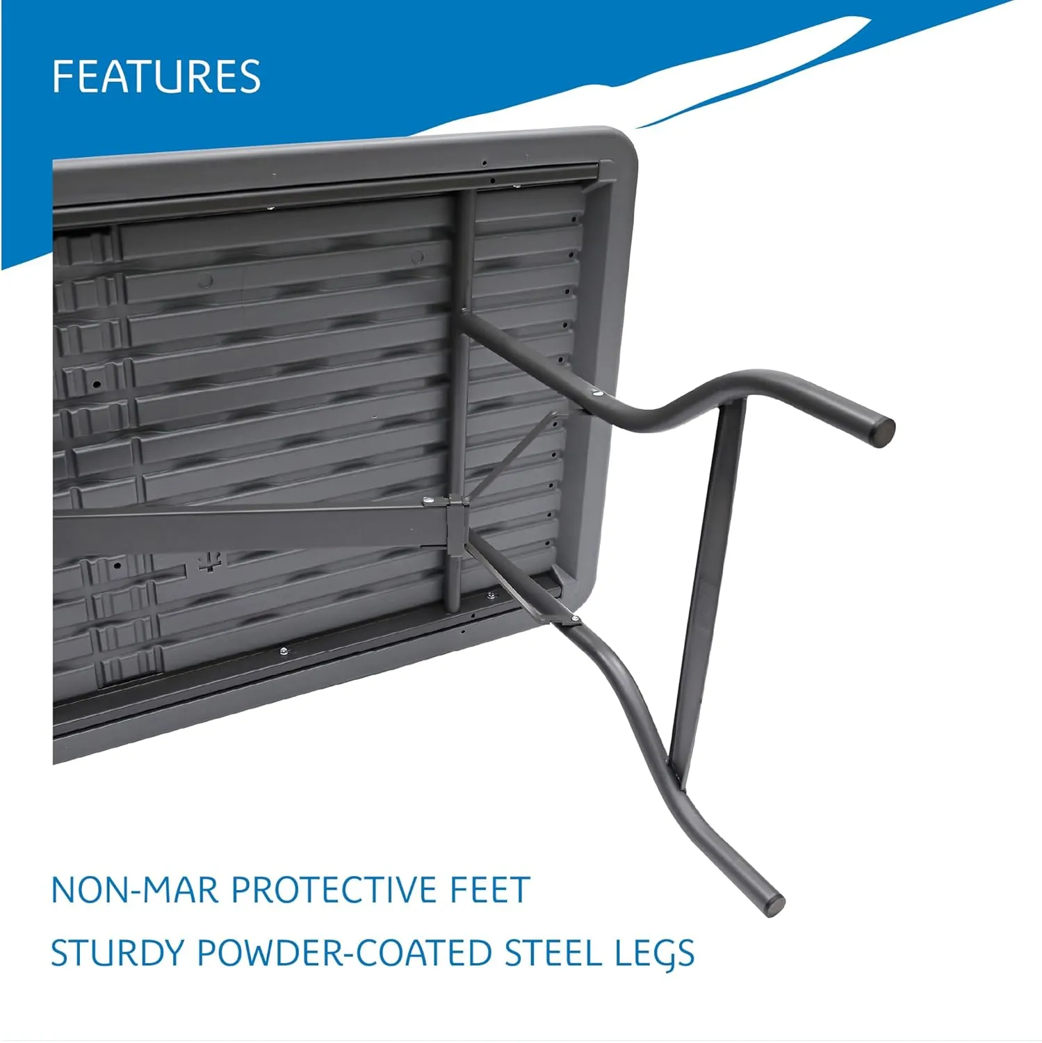 Iceberg IndestrucTable Industrial Folding Table, Indoor or Outdoor, Charcoal, 2000 Lbs. Weight Capacity, 30” x 72”