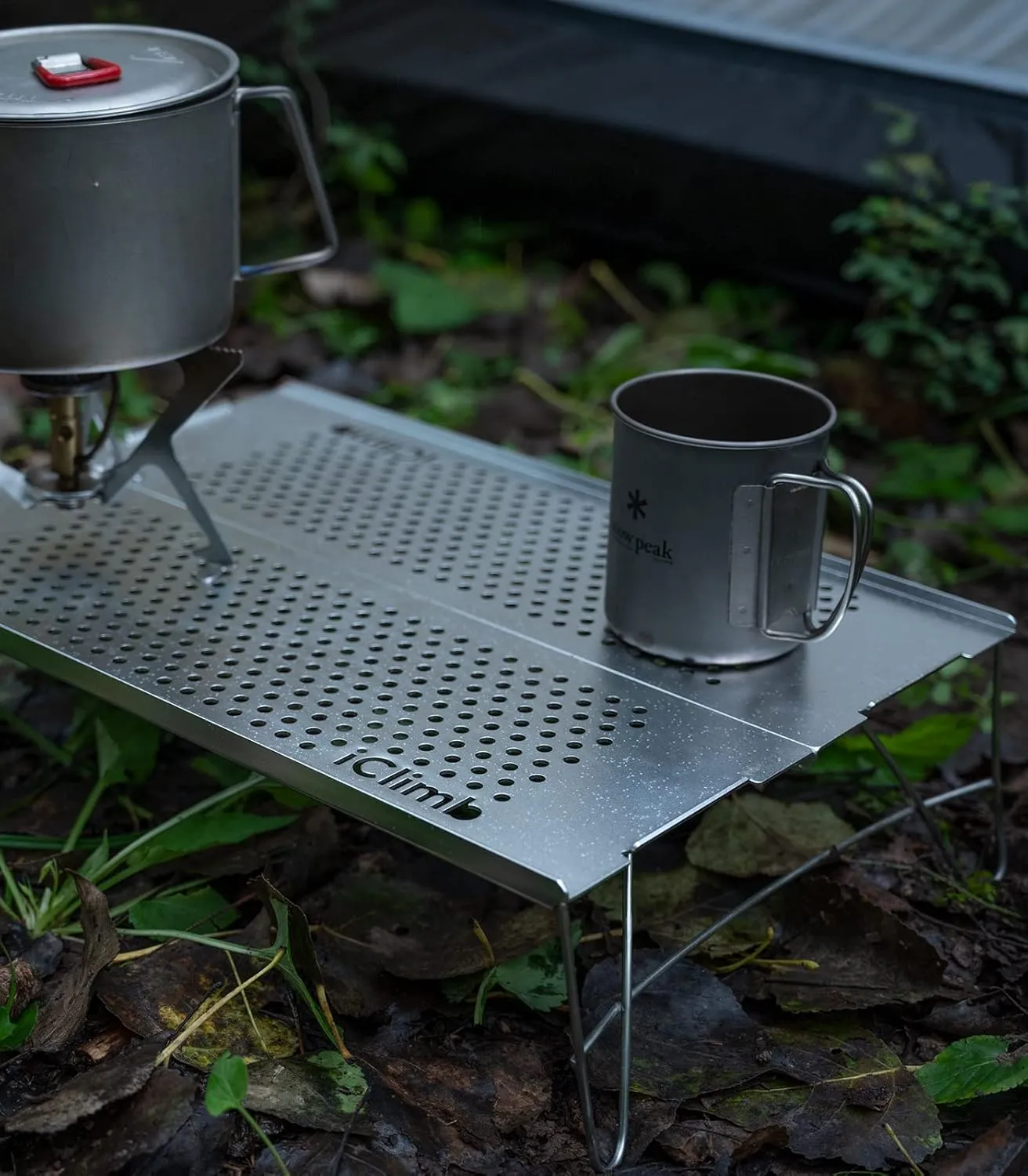 iClimb Mini Solo Folding Table Ultralight Compact for Backpacking Camping Hiking Beach Picnic (Silver - S)