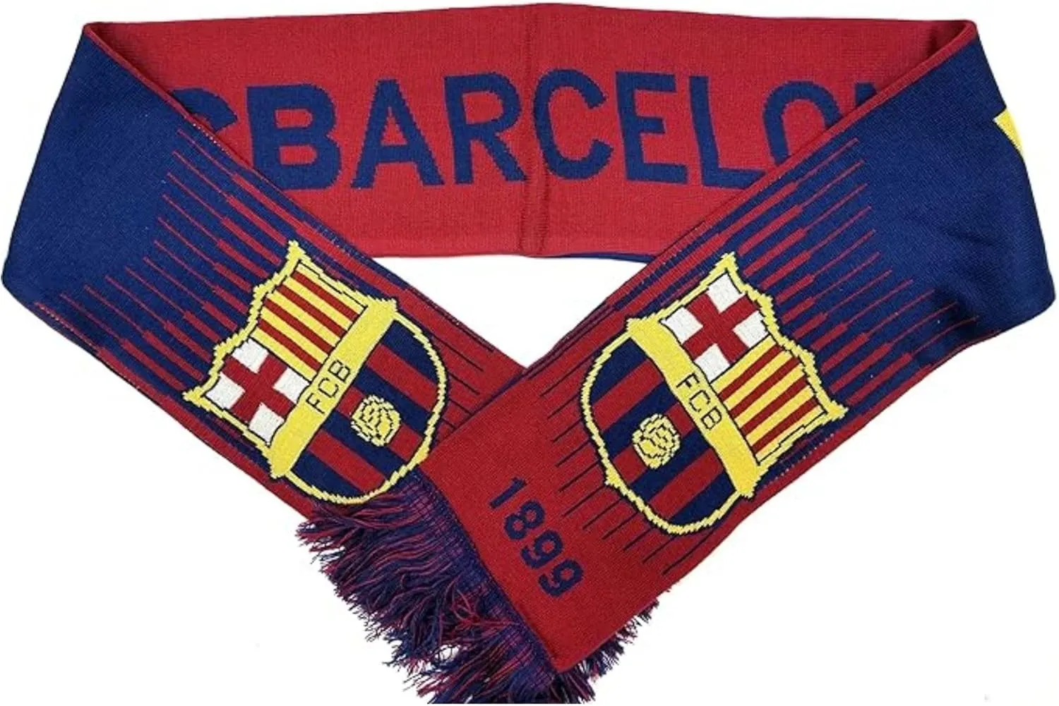Icon Sports Officially Licensed FC Barcelona Soccer Team Double-Sided Unisex Scarf