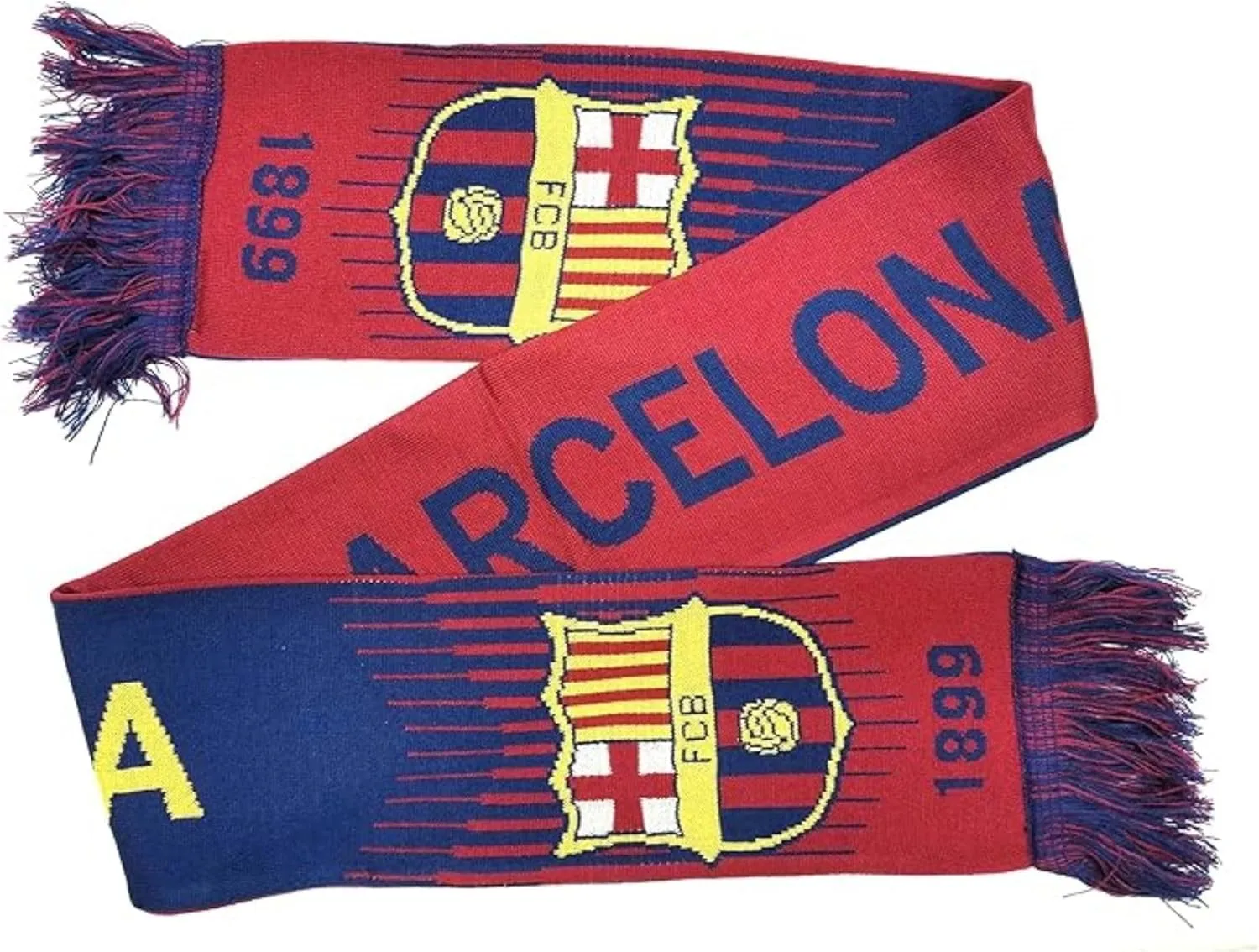 Icon Sports Officially Licensed FC Barcelona Soccer Team Double-Sided Unisex Scarf