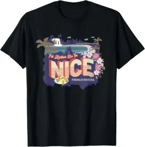 I'd Rather Be In Nice French Riviera France Vintage Souvenir T-Shirt
