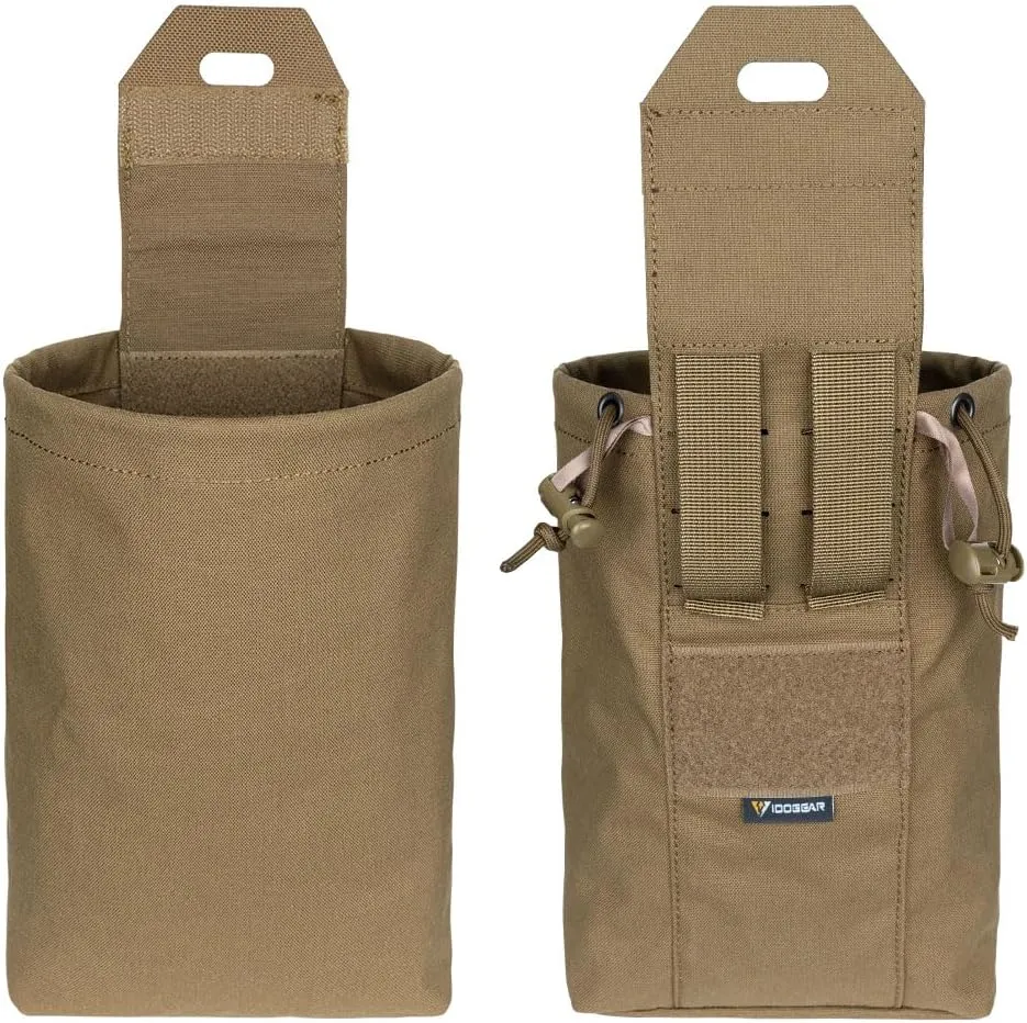 IDOGEAR Molle Dump Pouch Mini Folding Recycling Bag molle Waist Tool Sundries Bag Magazine Utility Pouch for Molle Belt Tactical Vest Backpack