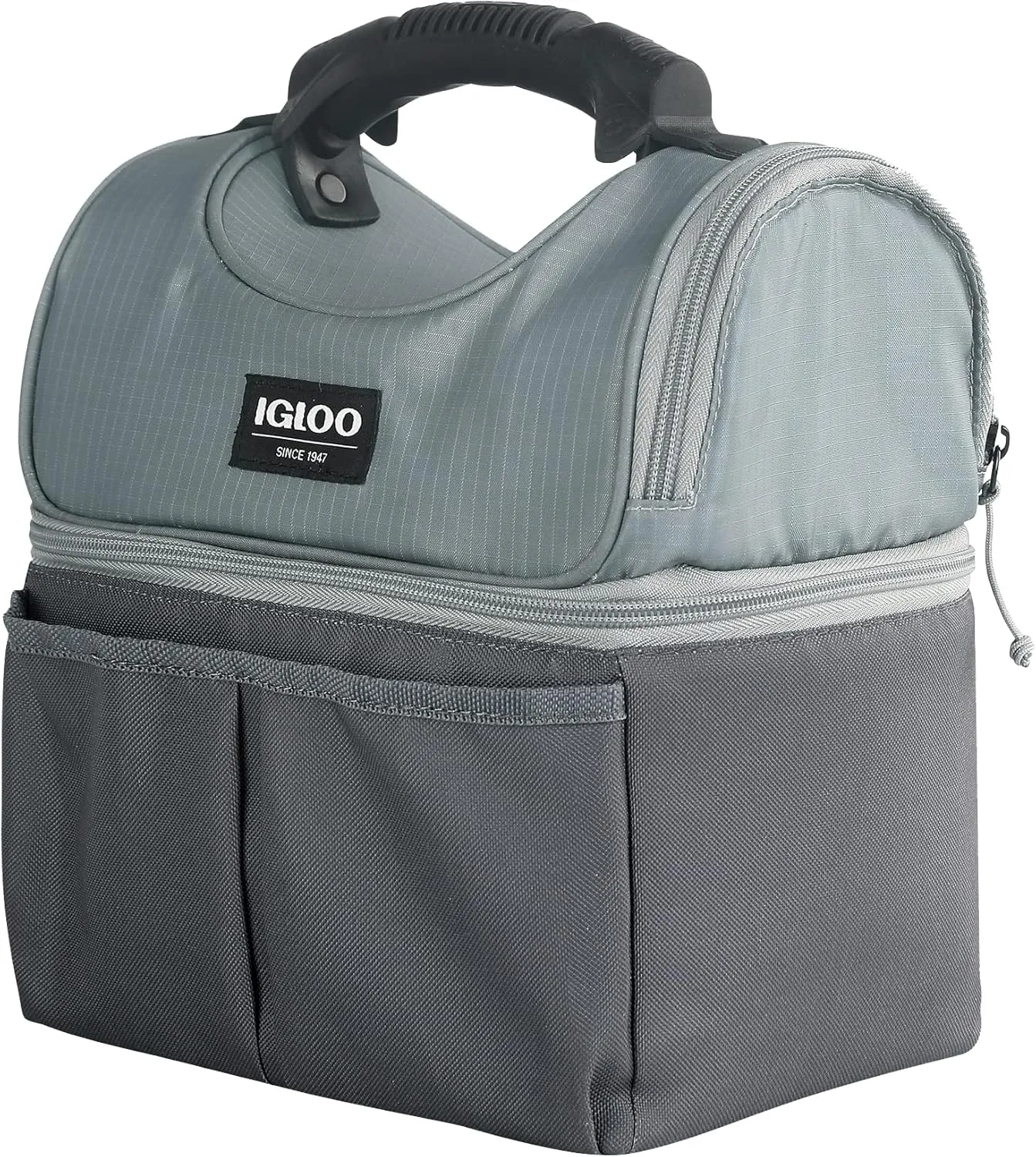 Igloo Soft Cooler Gripper Lunch Bag, Portable Dual Compartment Lunch Cooler, Insulated Lunch Box, Soft Sided Cooler Bag