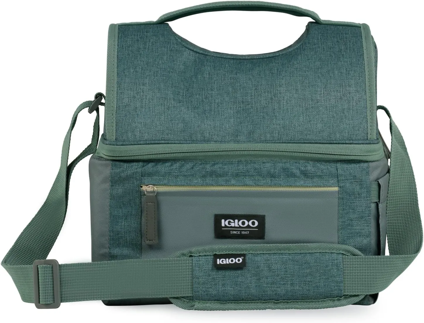 Igloo Soft Cooler Gripper Lunch Bag, Portable Dual Compartment Lunch Cooler, Insulated Lunch Box, Soft Sided Cooler Bag