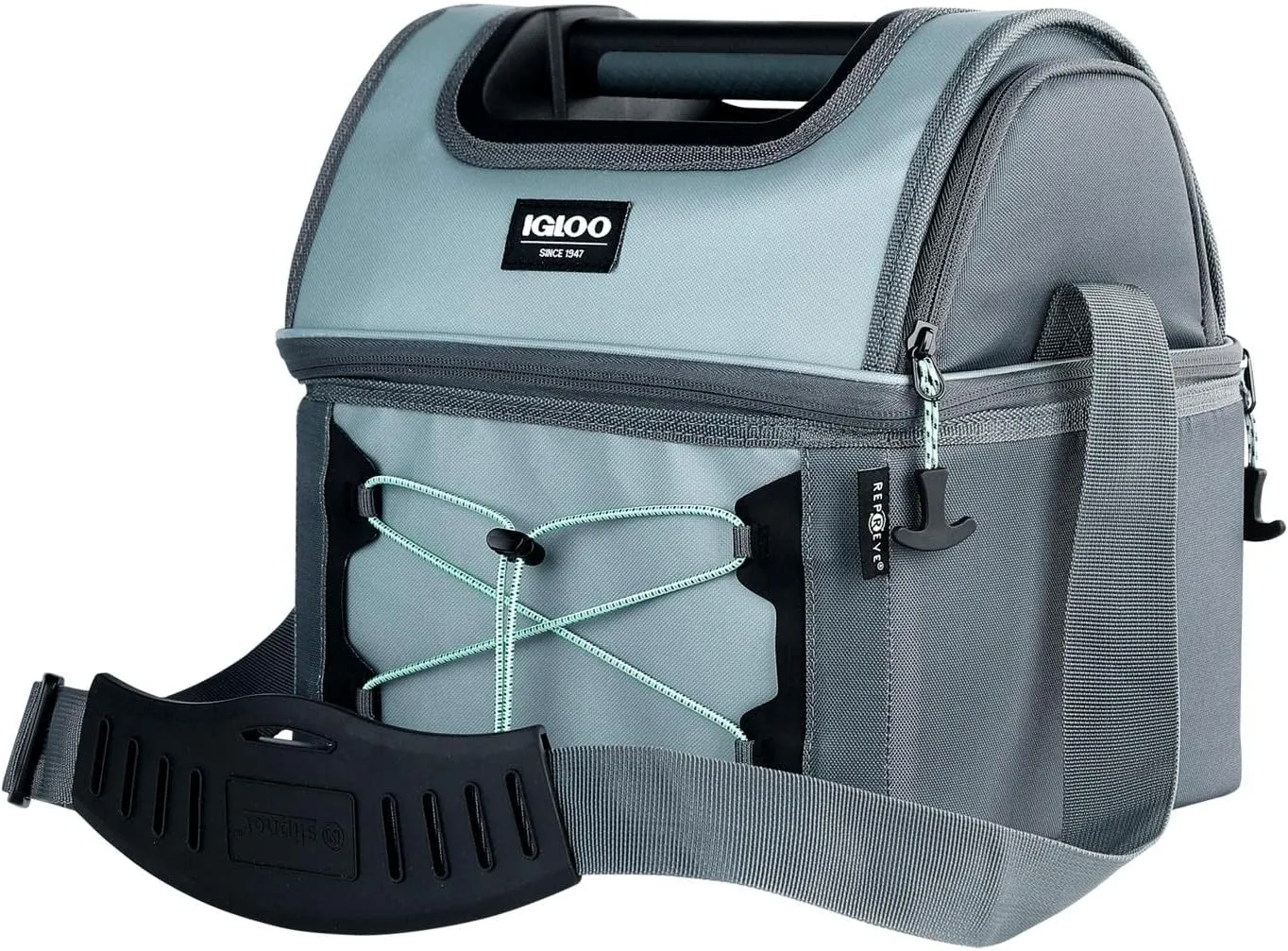 Igloo Soft Cooler Gripper Lunch Bag, Portable Dual Compartment Lunch Cooler, Insulated Lunch Box, Soft Sided Cooler Bag