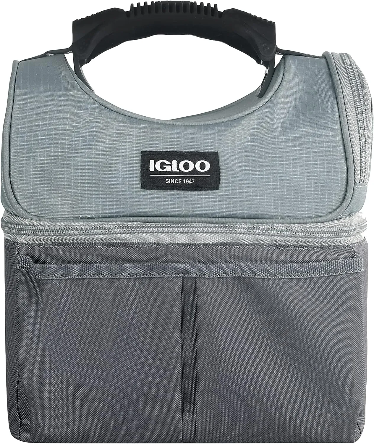 Igloo Soft Cooler Gripper Lunch Bag, Portable Dual Compartment Lunch Cooler, Insulated Lunch Box, Soft Sided Cooler Bag