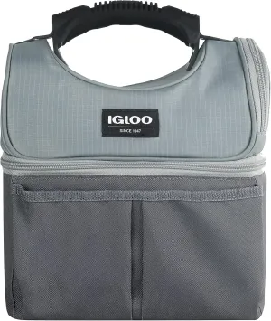 Igloo Soft Cooler Gripper Lunch Bag, Portable Dual Compartment Lunch Cooler, Insulated Lunch Box, Soft Sided Cooler Bag