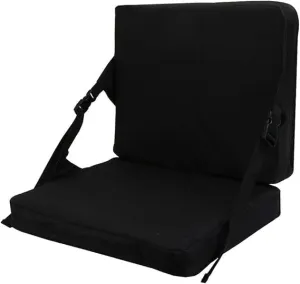 Indoor & Outdoor Folding Chair Cushion, Portable Stadium Seat, 16.6 x 13.4 x 2.4 in, Black