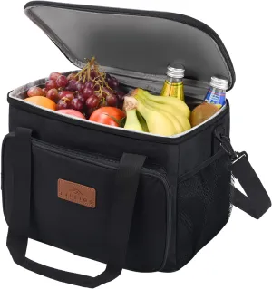 Insulate Lunch Bag for Women/Men - 24-Can Cooling Thermal Lunch Food Box With Removable Shoulder Strap with Side Pockets - Leakproof Cooler Tote Bag - Loncheras Para Hombres De Trabajo