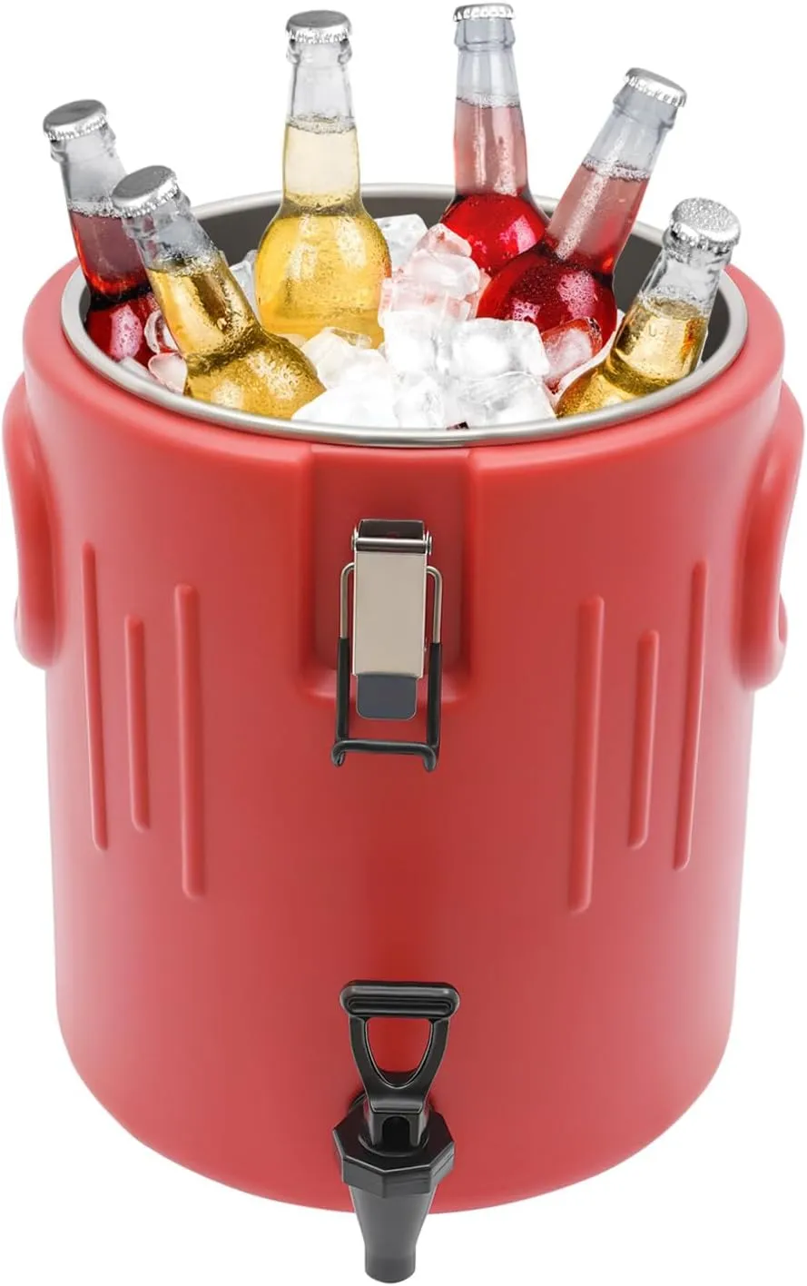 Insulated Beverage Dispenser, Hot & Cold Drink Dispenser with Stainless Steel Interior and Spout/Spigot, Portable Cooler for Camping, Parties, Stalls, Banquets (20L)