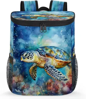 Insulated Cooler Backpack Sea Turtle Ice Chest Backpack Lightweight Cooler Bag