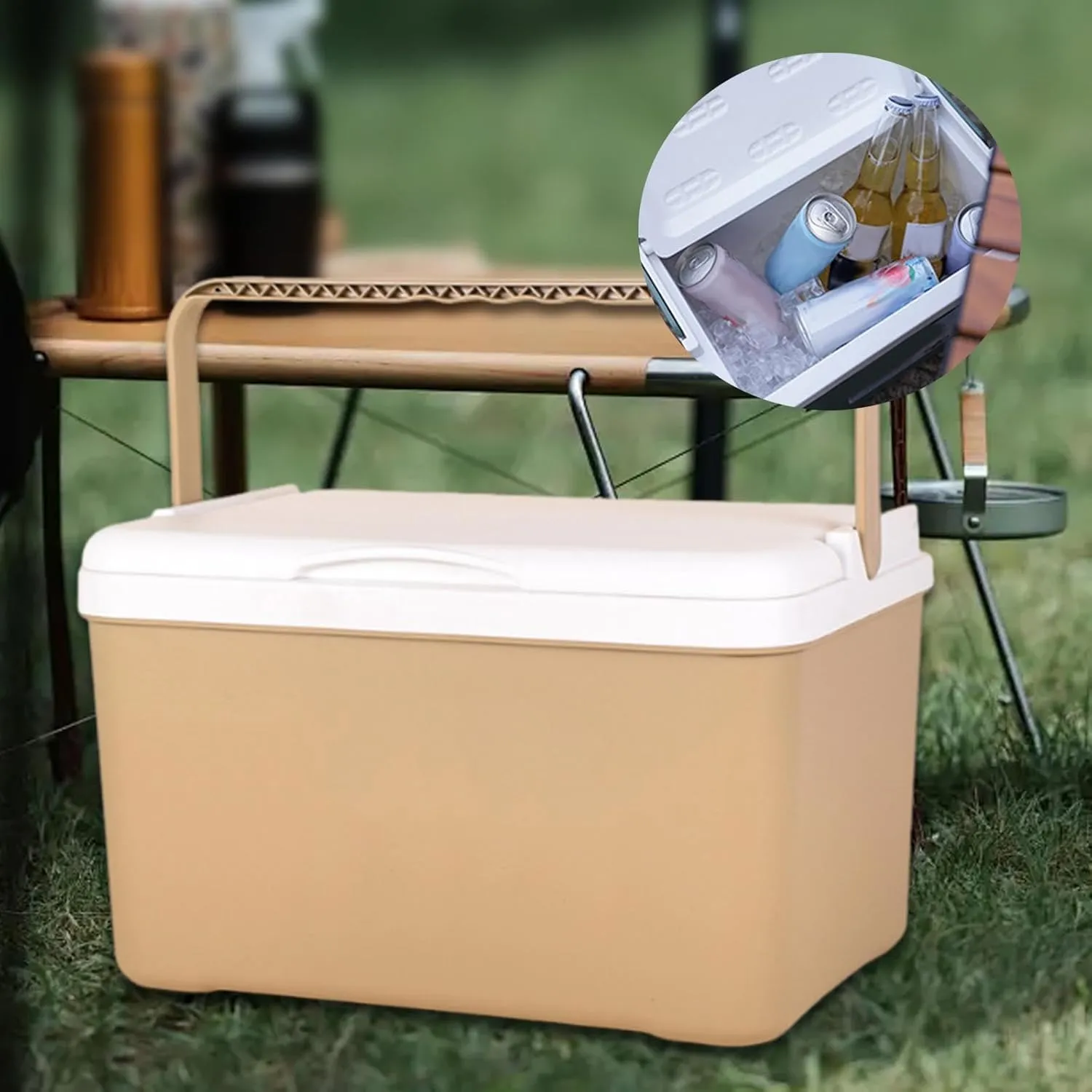 Insulated Cooler Box Hard Coolers with Handle Leakproof Ice Chest Ice Retention Cooler for Picnic Outdoor Commercial Hiking