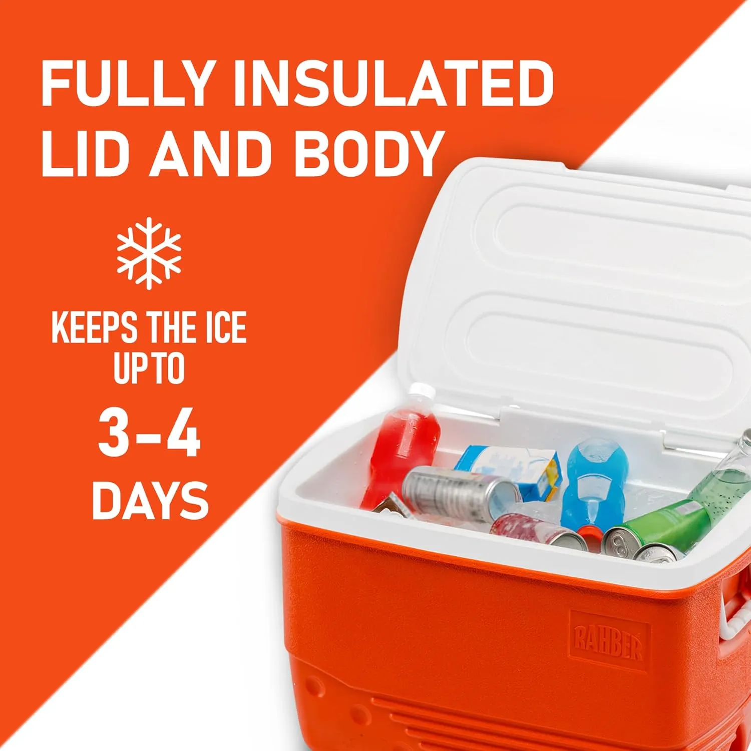 Insulated Large Cooler Portable Ice Box Hard Heavy Duty Ice Chest for Camping Tailgating Beach Picnic 31.7/44.4/60.2 Qts
