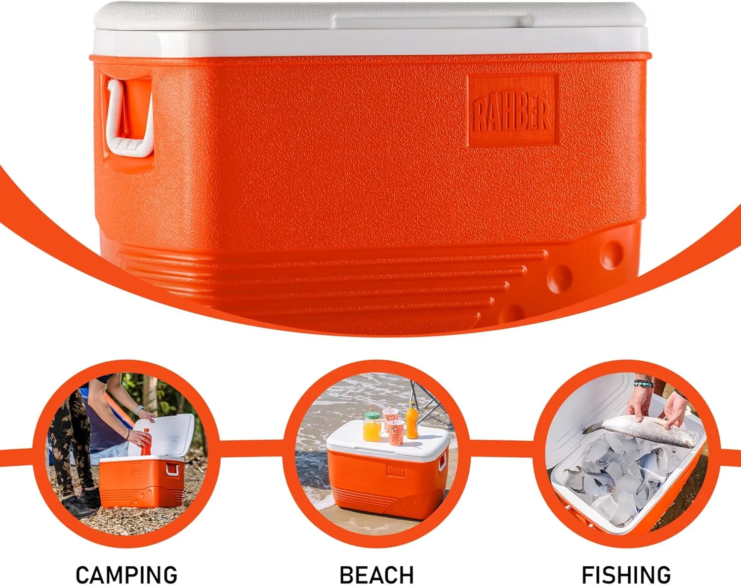 Insulated Large Cooler Portable Ice Box Hard Heavy Duty Ice Chest for Camping Tailgating Beach Picnic 31.7/44.4/60.2 Qts