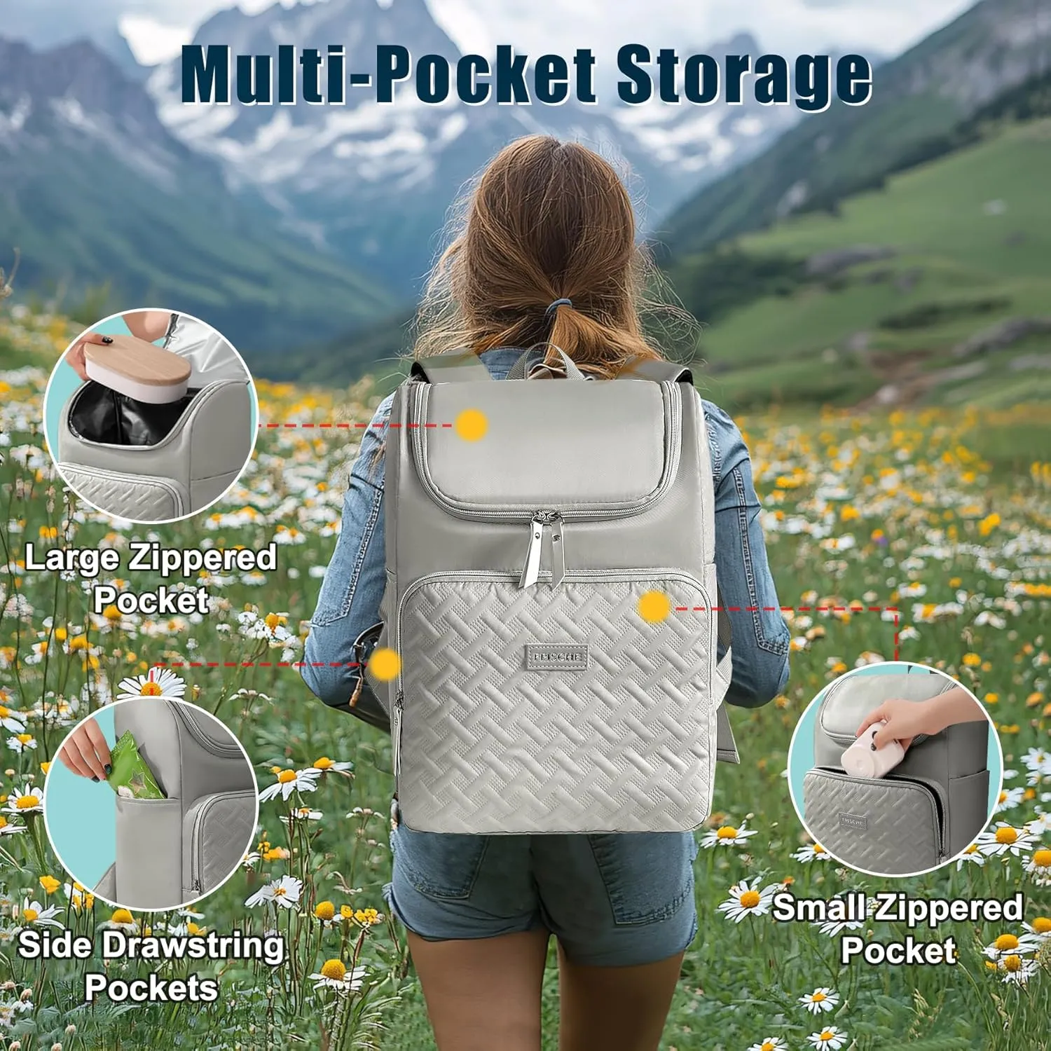 Insulated Waterproof Cooler Bag for Women Men，30 Cans Collapsible Lunch Bag with Shoulder Strap,Leakproof Soft Cooler for Beach, Camping & Travel