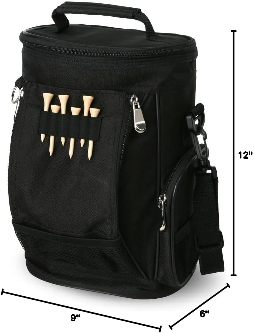 Intech Golf Bag Cooler and Accessory Caddy, Portable Soft Sided 10-Can Insulated Cooler Bag, Fits on a Golf Cart, Push Cart or Carry