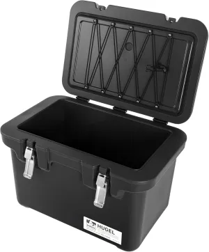 IRIS USA Hugel 44 QT Cooler, Heavy Duty Metal Buckles, Vacuum-Insulated Ice Chest, Durable Hard Cooler, Bungee Strap, Built-in Handles, Fishing Camping Boats Beach Tailgating Road Trips, Gray