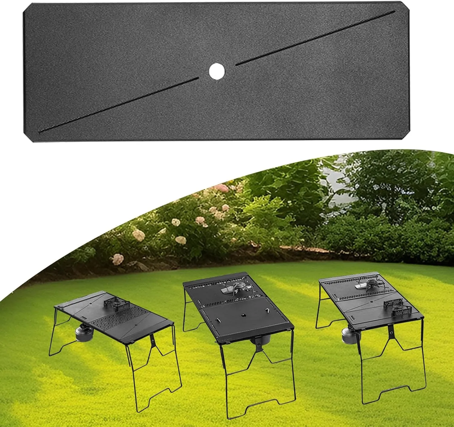 Iron Grilling Table Top Board Field Rack Picnic Furniture Parts Sturdy Easy to Install Camping Gear Portable Camping Table Plate, Style B