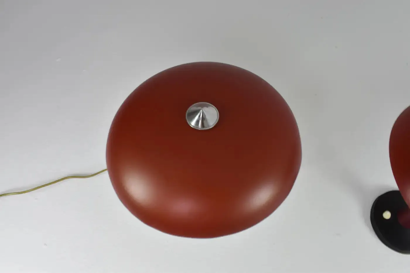 Italian Red Aluminum Table Lamps, Set of Two, 1960s