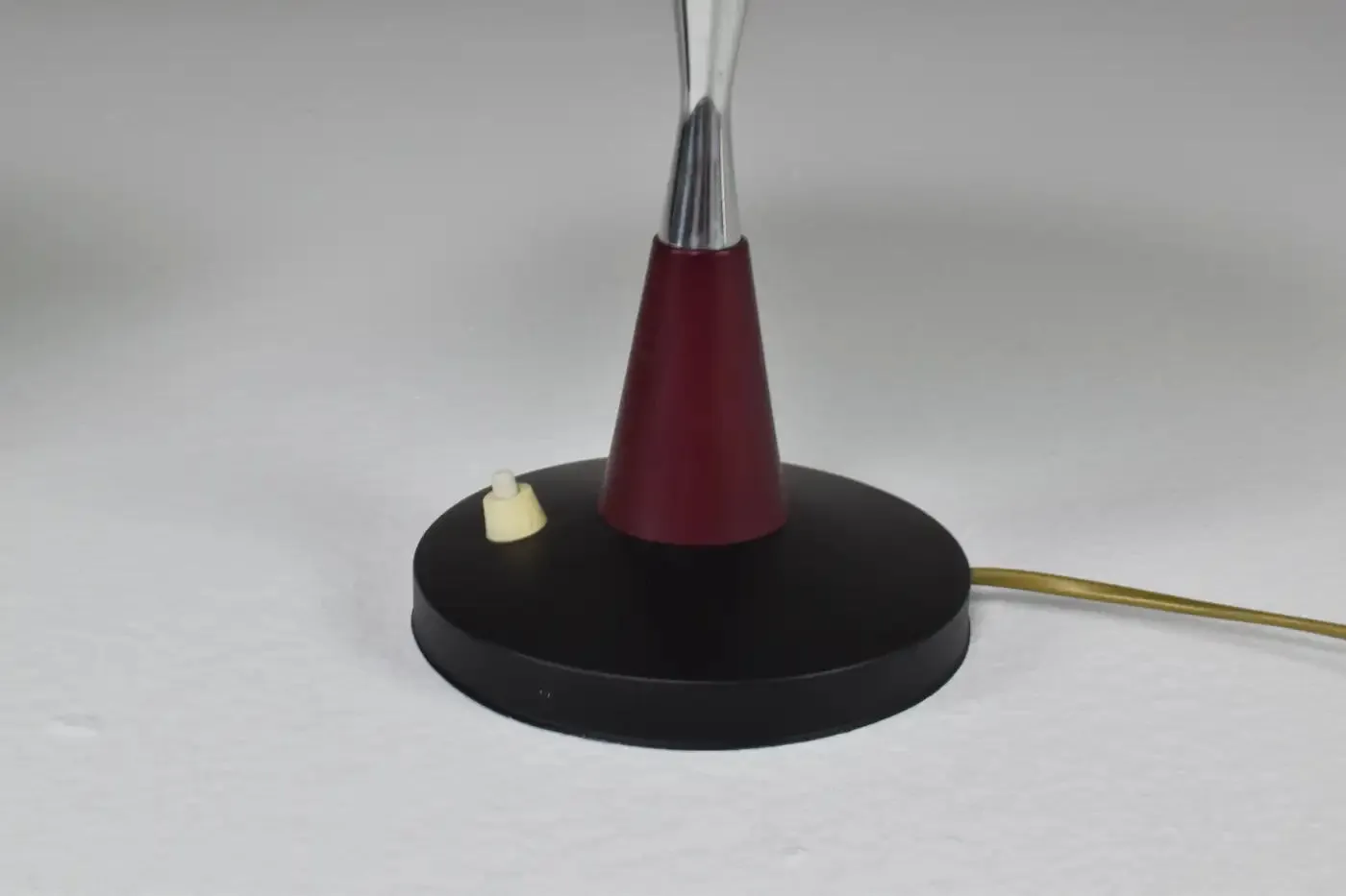 Italian Red Aluminum Table Lamps, Set of Two, 1960s