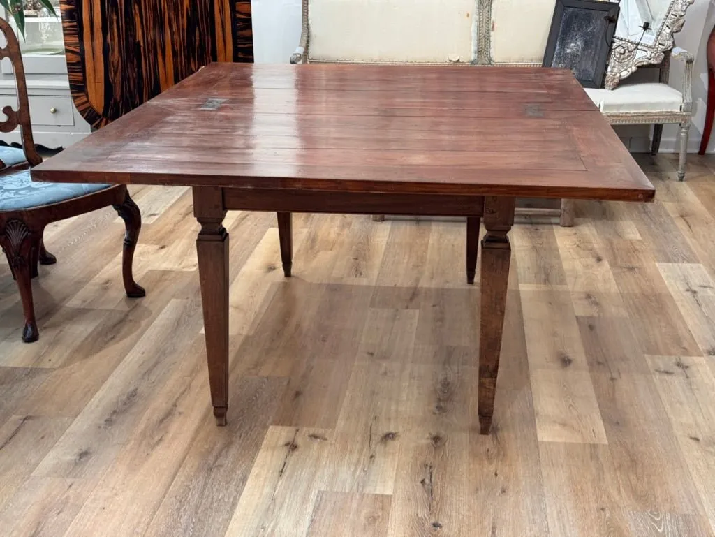 Italian Walnut Rectangular Dining Table, 19th Century, possibly earlier