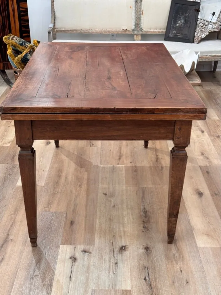 Italian Walnut Rectangular Dining Table, 19th Century, possibly earlier