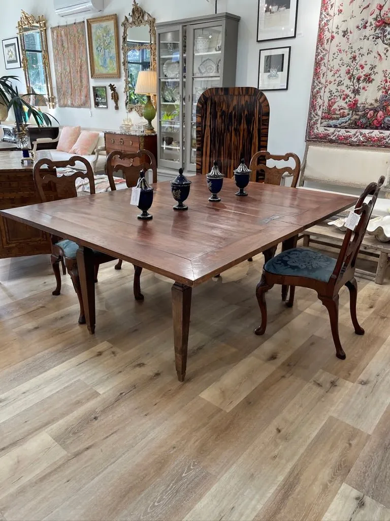 Italian Walnut Rectangular Dining Table, 19th Century, possibly earlier