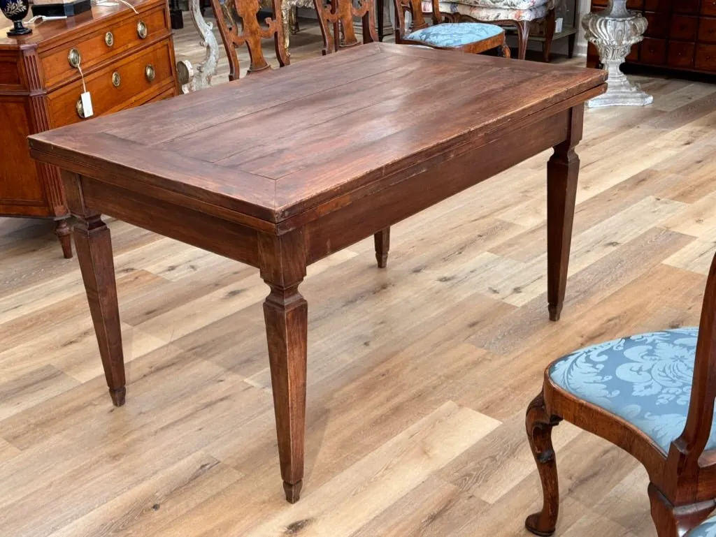 Italian Walnut Rectangular Dining Table, 19th Century, possibly earlier