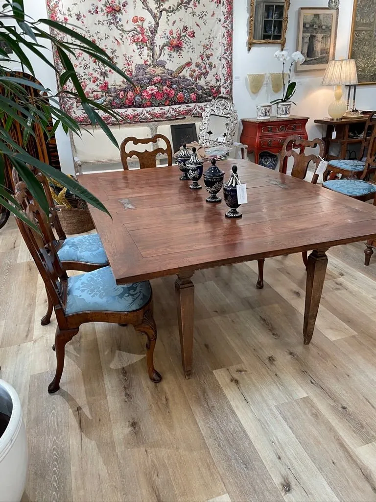 Italian Walnut Rectangular Dining Table, 19th Century, possibly earlier